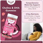 GOJOY NATURALS Prenatal Gummies with Choline & DHA - Preconception, Pregnancy & Postnatal Vitamins for Women - Choline 250mg + DHA 150mg - Vegan, Sugar-Free, Non-GMO