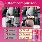 Booty Gummies for Women - BBL Gummies with Bovine Collagen Peptides - Herbal Blend with Aguaje, Fenugreek, Kwao Krua, Wild Yam, Blessed Thistle, Vitamin C & Zinc - Delicious Peach Flavor(120 Count)