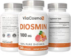 Diosmin Capsules, 240 Count, 1000 mg Serving, Vegan, Citrus Bioflavonoids 100% Vegetarian, Non-GMO & Gluten Free Diosmin Supplement with Max Strength