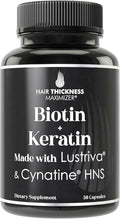 Lustriva Hair Growth Supplement + Cynatine HNS Keratin - 2 Clinically Proven Ingredients in 1 Capsule. Biotin 10000mcg and Soluble Keratin. Vitamins for Hair & Skin. Supplements for Women & Men