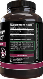 PURE ORIGINAL INGREDIENTS Tart Cherry Extract (365 Capsules) No Magnesium Or Rice Fillers, Always Pure, Lab Verified
