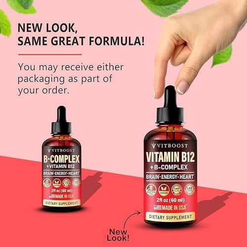 2 Pack Vitamin B Complex 20000 mcg - Vitamin B12 Sublingual Methylcobalamin Extra Strength Raspberry Liquid Drops for Women and Men - USA Made, B1, B2, B3, B5,B6, Biotin, Folic Acid | 4fl oz (120ml)