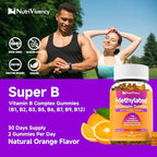 Methylated Vitamin B Complex Gummies, All B Complex Vitamins for Women Men, with Omega-3, Ashwagandha, Magnesium, Vitamin C, CoQ10, TMG for Energy Support, B1, B2, B3, B5, B6, B7, Sugar Free, 60 Count