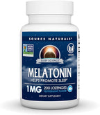 Source Naturals Melatonin, Helps Promote Sleep*, 1 mg - 200 Peppermint Flavored Lozenges