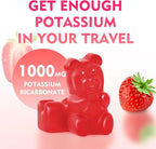 2 Pack Potassium Gummies 1000mg, Potassium Bicarbonate Supplement for Adults & Kids, Potassium Supplement for Electrolyte Balance & Muscle Heath, Sugar-Free, Strawberry Flavor, 120 Count