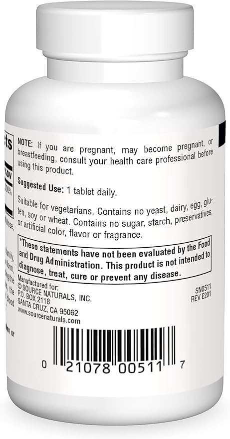 Source Naturals Pantothenic Acid 250 mg Vitamin B-5 Dietary Supplement - 100 Tablets