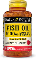 Mason Vitamins Fish Oil 1000 Mg Omega-3 Softgels, 60 Count