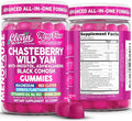 Clean Nutra Menopause Supplements for Women Chastberry Wild Yam Gummies Inositol Black Cohosh Magnesium Red Clover DIM Supplement B6 Magnesium Glycinate Glycine Vitex Hormone Balance Gummy Vitamins