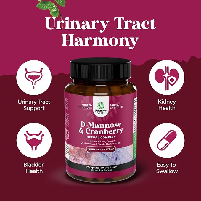 Bundle of Uric Acid Cleanse and Detox Capsules - Turmeric, Tart Cherry & Celery Seed Supplement for Men and Women and D Mannose with Cranberry Supplement - Potent D Mannose 1000mg Capsules for Kidney