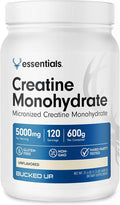 Bucked Up Pure Micronized Creatine Monohydrate for Women and Men - Easy to Mix and Unflavored - 5G Per Serving - 120 Servings - 600 Grams Per Container