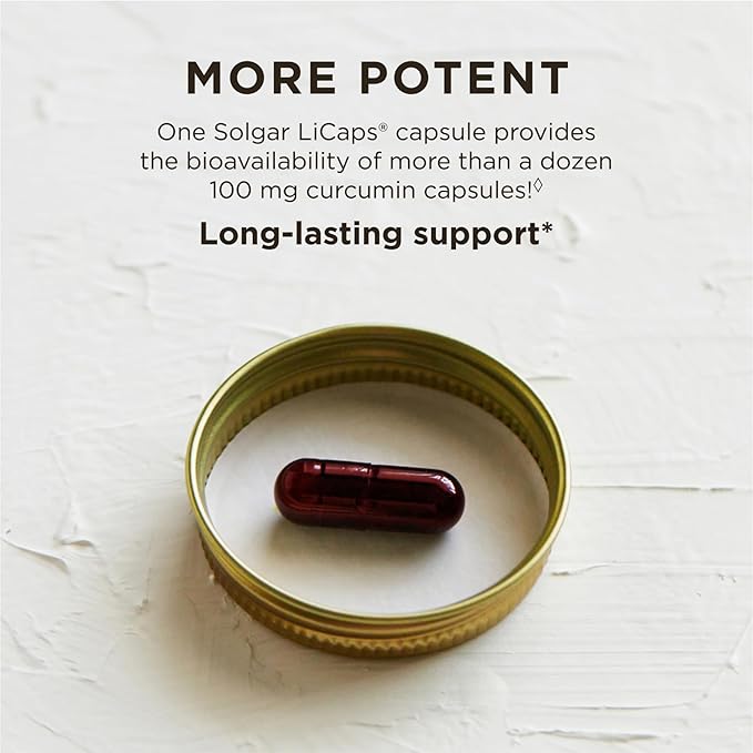 Solgar Full Spectrum Curcumin - 90 LiCaps - Superior Absorption - Brain, Joint & Immune Health - Non-GMO, Vegan, Gluten Free, Dairy Free - 90 Servings