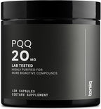 Toniiq 99%+ 20mg Supplement - Ultra High Purity PQQ 20mg Concentrated Formula - PQQ 20 mg 120 Capsules - Pyrroloquinoline Quinone Supplement - 1 Capsule Serving - Vegetarian Capsules