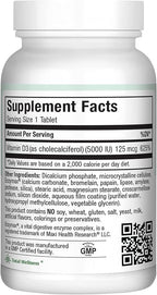 Vitamin D3 5000 IU (125 mcg) - High Dose Vitamin D 5000 IU for Healthy Bones, Teeth, Immune Support - Kosher Non GMO - High Potency Vit D3 - Pure Vitamin D Supplements for Women and Men - 180 Tablets