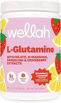 Wellah L-Glutamine Strawberry Lemonade Flavored (50 Servings) - 5g L-Glutamine Per Serving, Sweetened with Stevia