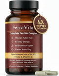 Ferravital Ferritin Support, Ferritin Supplement for Women, Daily Iron Supplement with Iron Bisglycinate Lactoferrin Vitamin C B12, Gluten Free & Non-GMO, 60 Capsules (A)