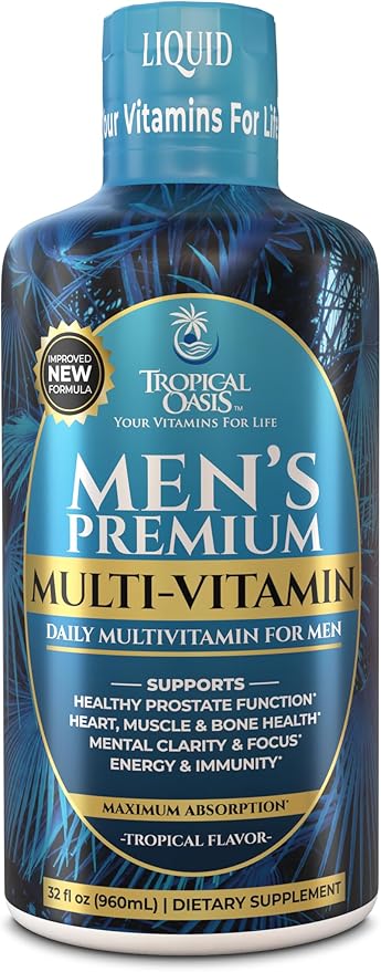 Premium Liquid Multivitamin for Men | Sugar Free Men’s Multi-Vitamin | 100+ Vitamins, Minerals & Amino Acids to Support Muscle, Heart, Brain Health & Energy | 98% Absorption Rate | Non-GMO | 32 Serv