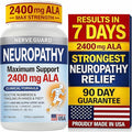 Neuropathy Support Supplement with 2400 mg Alpha Lipoic Acid to Reduce Nerve Discomfort in Feet Hands Toes – Max Strength 2400mg ALA, Vitamins B12 B6 & B1, Magnesium, Turmeric – 60 Capsules