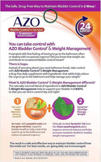 AZO Bladder Control with Go-Less® & Weight Management Dietary Supplement | Helps Reduce Occasional Urgency* | Promotes Healthy Metabolism* | Supports a Good Night’s Sleep* | 48 Capsules (Pack of 2)