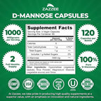 Zazzee Urinary Tract Cleanse Bundle | Fast Acting D-Mannose 1000mg Capsules Plus USDA Organic Cranberry Extract Capsules for Women | Non-GMO Vegan & ISO Lab Tested (60 Servings Each)