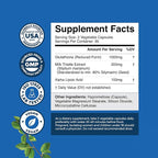 Reduced Glutathione Supplement with Milk Thistle - 1000mg per Serving Pure L Glutathione with Alpha Lipoic Acid & Milk Thistle Silymarin for Skin Radiance, Liver Support & Immune Support - 60 Count