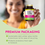 Raw Flora Women's Probiotics | Dr. Formulated 40 Billion CFU + Prebiotics | Digestive, Vaginal & Urinary Support | 33 Vegan Capsules with Cranberry & D-Mannose | Shelf Stable