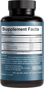 Omega-3 Supreme Fish Oil 1400 mg. MSC Certified +75% Omega-3s 1050 mg, 644/336, NO Fish-Burps & Improved Absorption | Molecular Distilled, Mercury/PCB/Toxin Tested (90 Count (S))