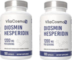 Diosmin Hesperidin 1200 mg Complex, 180 Capsules, Citrus Bioflavonoids Rich Fruit Extract, 100% Vegetarian, Non-GMO & Gluten Free Diosmin Supplement with Max Strength - 2 Packs