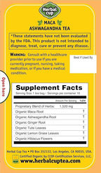 Herbal Cup Ayurveda Maca Tea, Organic Ashwagandha, No Caffeine Herbal Teas (16 Count, Pack of 3)