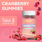 Cranberry Gummies 1000mg, Supplements for Women, with D-Mannose 250mg, Womens Probiotic Gummies, Urinary Tract Health, Cranberry Flavor, NO GMOs, 60 Count(Pack of 2)