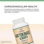 Nattokinase Supplement 4,000 FU Servings, 240 Capsules (Derived from Japanese Natto) Systemic Enzymes for Cardiovascular and Circulatory Support by Double Wood