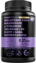 12-in-1 Melatonin Sleep Extra Strength Capsules - 10mg Melatonin Extra Strength with Magnesium and Balanced Blend of Ashwagandha, GABA, Chamomile Extract, L-Theanine & Valerian Root 10:1 Extract 90ct