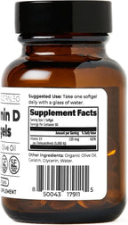 Santa Cruz Paleo Vitamin D3 5000 IU Softgels, Daily Supplement with Olive Oil for Men and Women, Formulated for Absorption, Supports Bone Health, Gluten Free, Sugar Free, Paleo, Keto, 60 Count