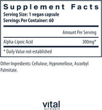 Vital Nutrients Lipoic Acid - 300mg Alpha-Lipoic Acid Antioxidant - ALA Supplement for Healthy Metabolism and Energy - Gluten, Dairy, Soy Free - Non-GMO - 60 Capsules