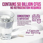 Probiotics for Digestive Gut Health - 50 Billion CFU Per Capsule, 10 Premium Strains & Prebiotics - Best Probiotics for Women & Men, Occasional Constipation, Gas, Immune Health Support - 120 Capsules