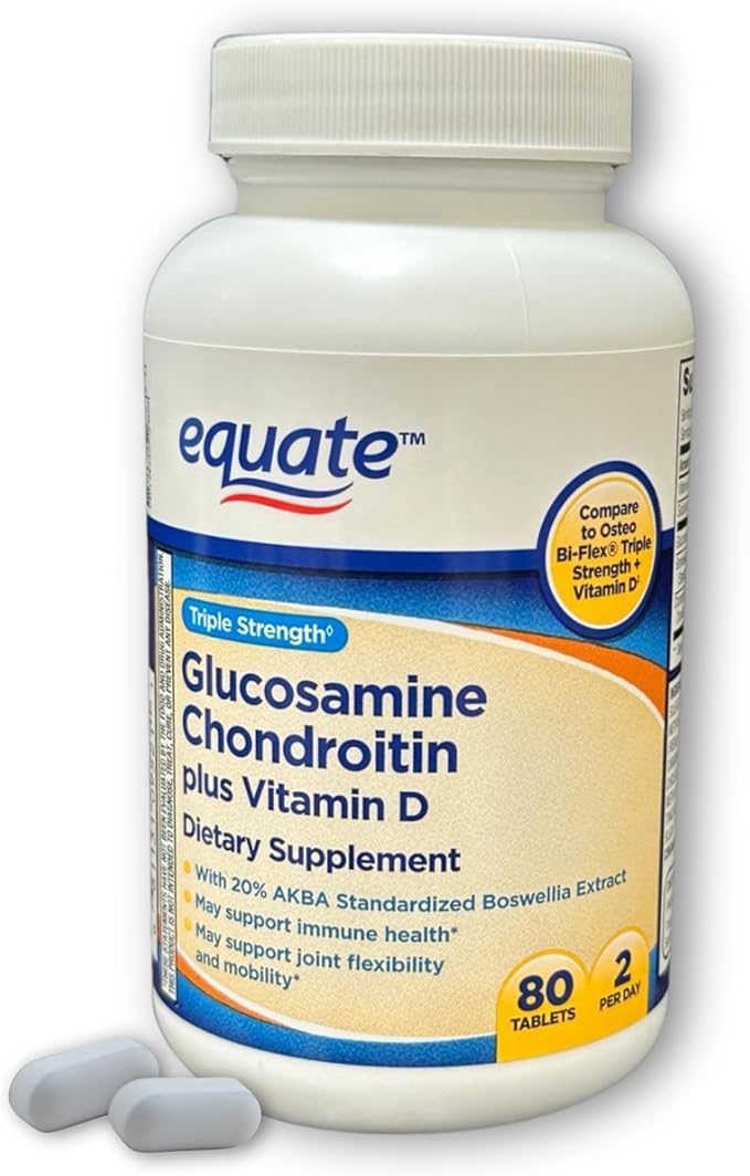 Glucosamine Chondroitin Plus Vitamin D- Tablets Triple Strength, 80ct (Pack of 1)