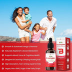 NutraChamps Vitamin B Complex for Kids, B1, B2, B3, B6, B7, B9 & Methyl B12, Kids B Complex Liquid Drops Supplement, Energy, Focus, Metabolism, Natural Berry, 120 Servings, 4 Month Supply (Pack of 2)