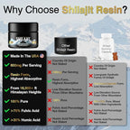 Pure Organic Shilajit Resin, 600 mg Gold Level Resin, 85+ Trace Minerals Fulvic & Humic Acid, Natural Pure Shilajit Resin for Men & Women (50G)