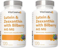 Lutein with Zeaxanthin, Vegan Capsules, 120 Count, 40 mg Lutein + 4 mg Zeaxanthin per Serving, Non-GMO, Gluten-Free - 2 Pack