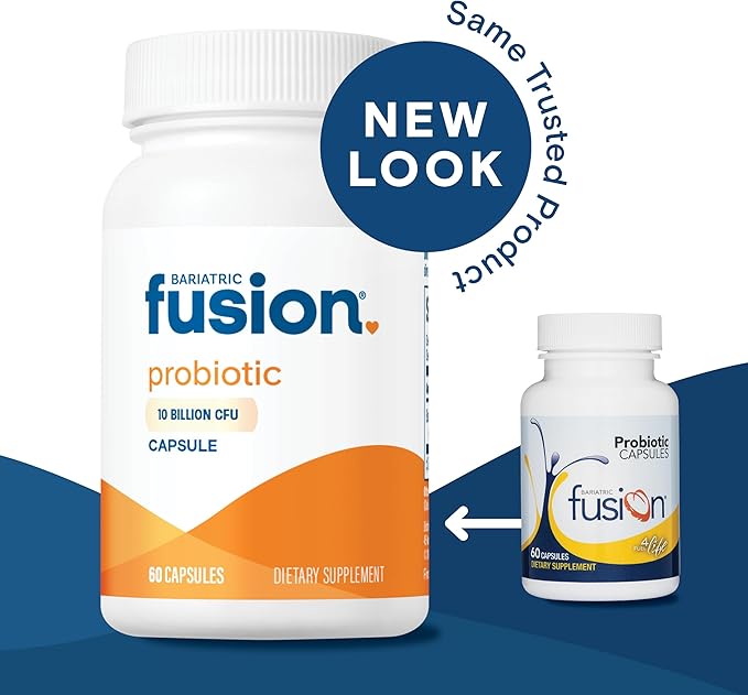 Bariatric Fusion Probiotic Capsule | Easy to Swallow Bariatric Vitamin | 10 Billion CFU | Bacillus Coagulans | Support Digestive & Immune Health | 60 Count