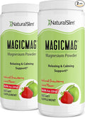 NaturalSlim MagicMag - Highly Absorbable Magnesium Citrate Powder for Relaxation, Energy, Better Sleep & Metabolic Support - Magnesium Supplement for Women & Men - Strawberry & Lime Flavored 8oz 2pk