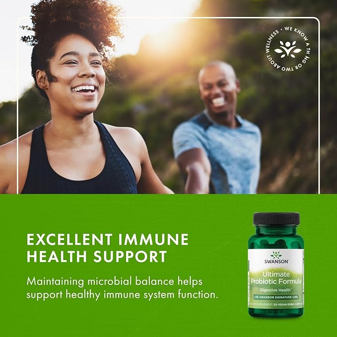 Swanson Ultimate Probiotic Formula Digestive Health Immune System Support 66 Billion CFU Prebiotic NutraFlora scFOS 30 DRcaps Veggie Capsules (Caps) (2 Pack)