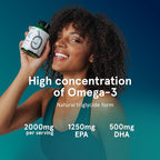 Puori Omega 3 Fish Oil Supplement - Ultra Pure & Burpless Wild Caught Fish Oil with 2000mg Omega 3 Fatty Acids,1250mg EPA & 500mg DHA Supports Heart, Brain & Eye Health - IFOS Certified - 120 Softgels