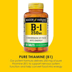 MASON NATURAL Vitamin B1 Thiamine 250 mg, 300,Day Supply, Dietary Supplement to Support Natural Energy Levels, 100 Tablets (Pack of 3)