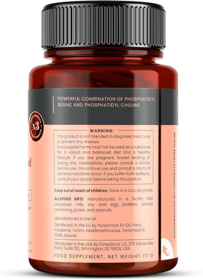 Triple Strength Phophatydyl Serine and Phosphatidyl Choline x 120 Tablets (2 Bottles of 60 Tablets).