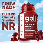 Goli World’s First Renew NAD+, 60 Count Each (5 Pack, 300 Total) – Nicotinamide Riboside (NR) – Cellular Energy & Healthy Aging Support – Vegan, Non-GMO, Gelatin-Free Liquid-Center Gummies