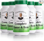 Christopher's Original Formulas Complete Tissue & Bone Formula – 100 VCaps | Herbal Support for Bones & Connective Tissue - Pack of 5
