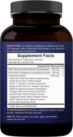 NatureBell NAD+ Complex 1,500mg Per Serving, 240 Veggie Capsules | NMN Supplement Alternative | NAD Plus Resveratrol, Hyaluronic Acid, Quercetin, Fisetin, Collagen, & More – Non-GMO