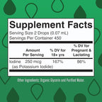 MaryRuth Organics Iodine Liquid Drops | Potassium Iodide | 1 Year Supply | 450 Servings | Thyroid Health | USDA Organic| Vegan | Non-GMO | Gluten Free | 1 Fl Oz