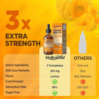 Pumpkin Seed Oil - DHT Blocker for Men Women Hair Growth, Organic Pumpkin Seed Extract with Saw Palmetto for Prostate & Urinary Health, Cold Pressed Supplements Liquid Drops, Lemon, Vegan, 2 Fl Oz