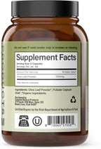Organic Olive Leaf Extract Capsules 550mg - Pure Olive Leaf Extract Organic Formula, Immune & Digestive Support Supplement, 1100mg Serving, Vegan Non GMO, No Fillers, 100 Olive Leaf Capsules Made USA